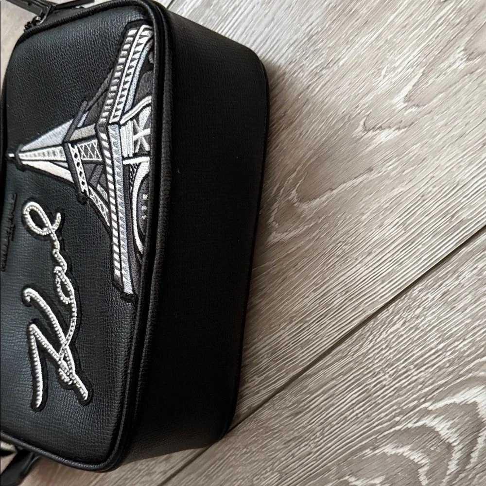 Karl Lagerfeld Black Belt Bag with Eiffel Tower Design - Picture 3 of 4